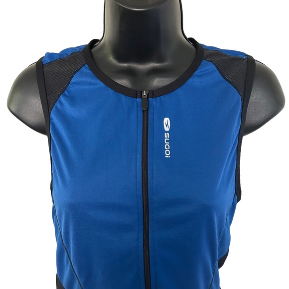 Sugoi Women's Cycling Blue Black Zip Vest Size Medium - Picture 3 of 6